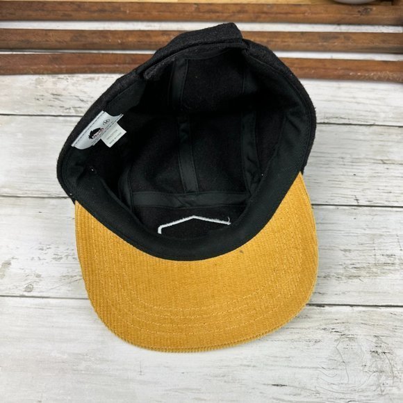 Phoenix Cap Co Modern Skate Black Corduroy Bill Baseball Cap Hat - Picture 6 of 7